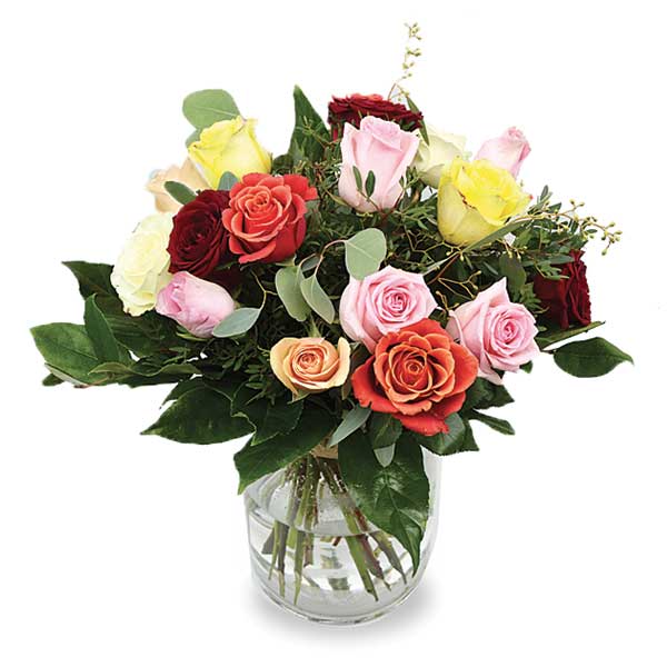 Bouquet Rond Mélange De Roses